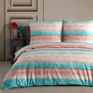 Buymax Bettwäsche 200x220 cm – Bettwäsche Set 3-teilig 200 x 220 cm, Renforcé 100% Baumwolle, Bettbezug mit 2 Kissenbezügen 80x80 cm, Oeko-TEX, Reißverschluss, weich und atmungsaktiv