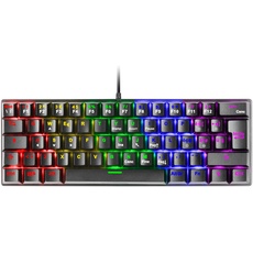 Mars Gaming MK60 Schwarz, Mechanische Gaming Tastatur FRGB, Antighosting, Switch Mechanischer Rot, Italienisch Sprache