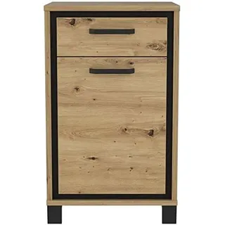 Forte Trondheim 54,4 x 90,9 x 41,5 cm schwarz / braun matt mit 1 Schublade