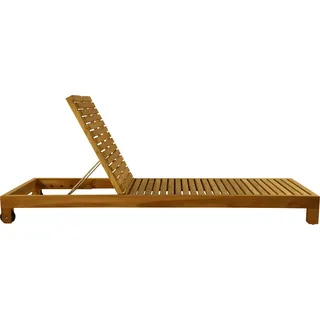 Jan Kurtz Korfu Sonnenbett mit Rollen Teak natur 200x65x18 cm