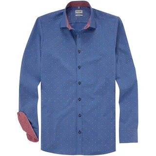 OLYMP Trachtenhemd »Level Five body fit«, mit modischem Blumenprint, blau