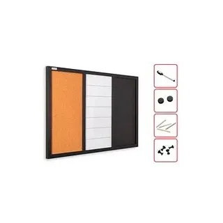 ALLboards Whiteboard-Pinnwand 3-in-1 Kombitafel 60,0 x 40,0 cm Textil schwarz