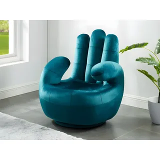 Fingersessel drehbar - Samt - Grünblau - CATCHY
