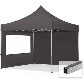 TOOLPORT Faltpavillon 3 x 3 m inkl. 2 Seitenteile Dunkelgrau