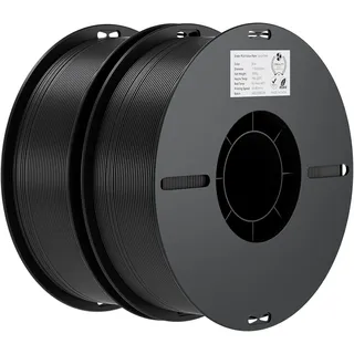 Creality Ender PLA Filament 1,75mm 2 Packs für 3D-Drucker, 2 x 1kg Spule 3D Druck Filament, Maßgenauigkeit +/- 0,03mm, passend für die meisten FDM 3D Drucker, Schwarz & Schwarz, Polylactide