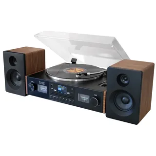 SOUNDMASTER Plattenspieler PL920, Schwarz, Holz, Halbautomatisch
