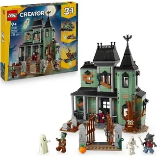 LEGO Creator 3-in-1 Das Spukhaus, 31167, Bauset für Kinder ab 9 Jahren, 736 Teile, 5 Minifiguren, 3 Modelle: Haus, Zug und Schiff