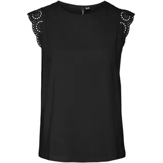 VERO MODA Damen VMEMILY SL Gathering JRS NOOS Top, Black, XS