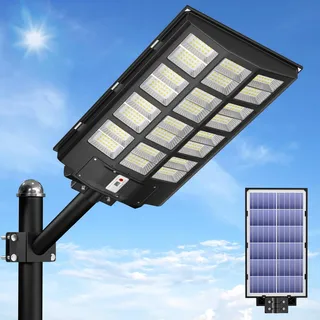 JAYNLT Y-6800W Solarlampen für Außen, 6500K Solar StraBenlaterne mit Bewegungsmelder, IP67 Wasserdichte LED Solar Außenleuchte mit Fernbedienung für Einfahrt, Garage, Straßen