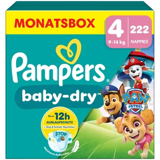 Pampers Baby-Dry (Gr. 4, Monatsbox, 222 Stück)