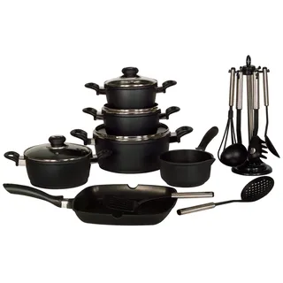 Krüger Karl Krüger Topf-Set 6-tlg. Fleischtopf + Grillpfanne + Stieltopf