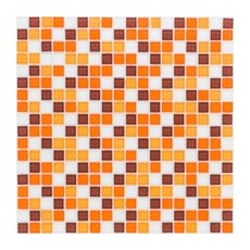 Glasmosaikmatte Simpli Orange-Braun-Mix klein 30 cm x 30 cm
