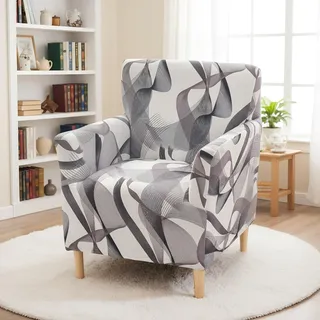 LiveGo Stretch Bankett-Sesselhusse, gestrickte Stuhlbezüge mit Armlehnen, rutschfester wasserdichter Stuhlbezug für Wohnzimmer, Büro, Empfang und haustierfreundlicher Möbelschutz (Farbe M)