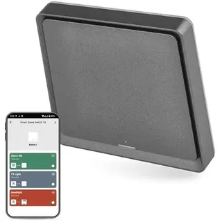 EMOS GoSmart - Smart Home Portabler Szenenschalter mit LED-Anzeige & App - ZigBee - batteriebetrieben - 1 Taste, 3 Szenen - steuert unbegrenzt viele Smart Geräte oder Leuchten - anthrazitgrau