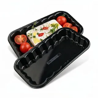 FMprofessional 2x Grillschalen aus emailliertem Edelstahl – Wiederverwendbare Grillschale für den Grill oder Backofen – Edelstahl Grillschale für Gemüse und Grillkäse