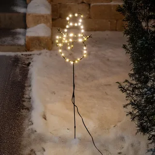esotec Solar Gartenstecker Schneemann, höhenverstellbare Weihnachtsdeko 103403 - Schwarz