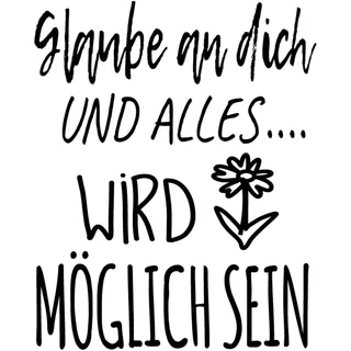 Docliick® Wandtattoo Spruch"GLAUBE AN DICH" Wandtattoo Spruch"Wandtattoo Spruch" Wandaufkleber Sprüche Spruch.wandtattoo deutsch Docliick DC-014-AL