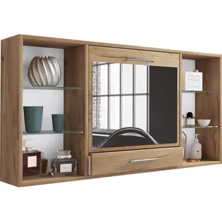 Mid.you Wandregal , Honigeiche , Holzwerkstoff , 4 Fächer , 1 Schublade(n) Schubladen , 112x60x19.7 cm , hängend , Wohnzimmer, Regale, Wandregale
