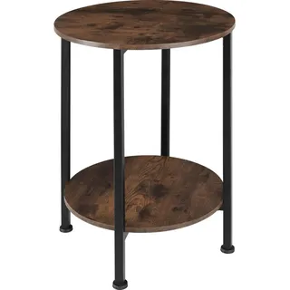 tectake Beistelltisch Ballina,45 x 64 cm,Industrial Holz dunkel, rustikal , Rostfarben , Beton Optik , 45x64x45 cm , Wohnzimmer, Wohnzimmertische, Beistelltische