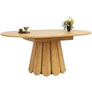 Urban Meuble Esstisch ausziehbar 118-158 cm Vintage Holzoptik , Beige , Holzwerkstoff , Oval,Oval , 118x76x118 cm , Esszimmer, Esstische