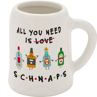 GRUSS & CO Schnapskrug mit Motiv "Need" | New Bone China, 5 cl, Mini-Krug mit Spruch | Lustiges Geschenk, Party, Männergeschenk | 73844