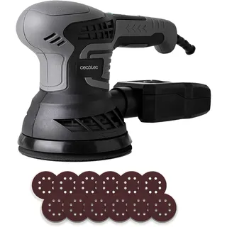Cecotec Exzenterschleifer PerfectSurface 350 Rotate. 350W, 13000 U/min, 12 Ersatzteile, Staubbehälter, Anschluss für Staubsauger, Doppel-Exzenterbewegung, 26000 Bewegungen/Min, 3m Kabel