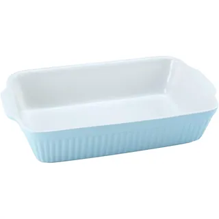 CreaTable Auflaufform rechteckig, Steinzeug, ofenfest bis 250°C, spülmaschinenfest, bleu, 33053, 34 x 20 x 6 cm