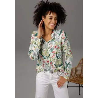 Aniston CASUAL Schlupfbluse mit Blüten und Blättern bedruckt, bunt
