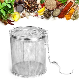 Teekugelsieb - Extra feinmaschige Teekugel Gewindeverbindung Suppengewürze Trennkorb Gewürzfilter zum Aufhängen an Teekannen Tassen Tassen(12 * 13cm)