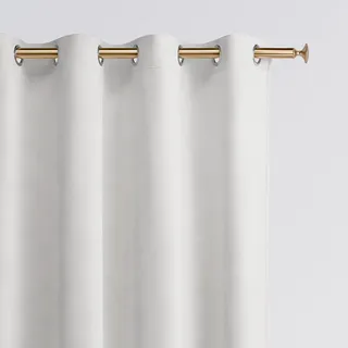 ROOM99 Samtvorhang Vorhang mit silbernen Ösen Charmy 140 x 280 cm Breite x Höhe Schiebegardinen Curtain Wohnzimmer Schlafzimmer Samt Velours Weiß, 1 Stück