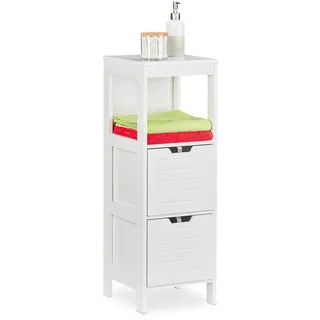 Relaxdays Badezimmerschrank Landhausstil 90 x 30 x 30 cm Weiß