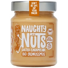 NAUGHTY NUTS Bio Erdnussmus Salted Caramel | Vegane Erdnussbutter | 100% Natürlich | Ohne Palmöl & Zucker | Ideal Als Topping Für Müsli | 250g