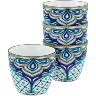 CreaTable, 21888, Serie Aladin, 4-teiliges Geschirrset für 4 Personen, Becherset aus Steinzeug, spülmaschinen- und mikrowellengeeignet, Qualitätsproduktion