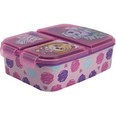 Premium Brotdose PAW PATROL GIRL Lunchbox mit 3 Fächern, Bento Brotbox für Kinder - ideal für Schule, Kindergarten oder Freizeit