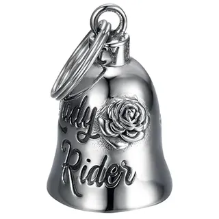 BOBIJOO JEWELRY - Clochette Moto Lady Rider Porte-Bonheur MOCY Bell Acier inoxydable Argent