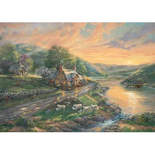Schmidt Spiele 59774 - Tagesanbruch im Emerald Valley, Puzzle Thomas Kinkade 1.000 Teile