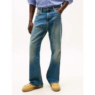 Bootcut-Jeans TOMMY JEANS "ROBBIE", Herren, Gr. 30, Länge 34, denim schwarz, Denim/Jeans, Obermaterial: 99% Baumwolle, 1% Elasthan, relaxed fit, Jeans Bootcut-Jeans, mit Fade-Effekten, relaxed fit