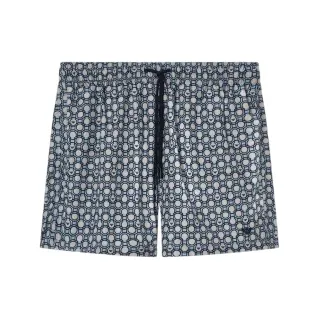 Emporio Armani für Herren. EM000583_AF20439 Kurze Badehose mit gemischten Marine-Prints (XXL), Strandbekleidung, Polyester