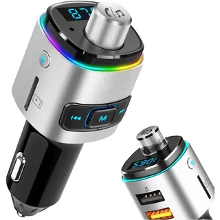 MMOBIEL Bluetooth FM Transmitter Auto - Zigarettenanzünder Transmitter Auto Bluetooth Kit mit QC 3.0 USB-A Ladegerät - für Freisprecheinrichtung und Musik