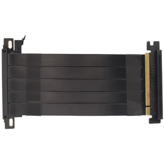 ASHATA PCIE 4.0 X16 Hochgeschwindigkeits-Flexibles Extender-Riser-Kabel, Doppelseitiges 180-Grad-Reverse-PCIE 4.0-VGA-Verlängerungskabel für GPU-Grafikkarte, 128-Gbit/s-Übertragung (Schwarz)