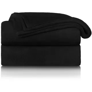 Blumtal Wohndecke Kuschelige Fleecedecke, Oeko-Tex zertifizierte Decke, Blumtal schwarz 150 cm x 200 cm