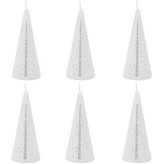 Weihnachten Advent Kerzen Set Mit 6 15cm Kegel Countdown Kalender - Weiß