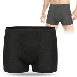 Carer Inkontinenz Pants für Männer - Herren-Boxershorts Mit Saugfähigem Pad 300 ml Urinkapazität - Baumwolle Waschbar Unterwäsche Schwarz M-Größe
