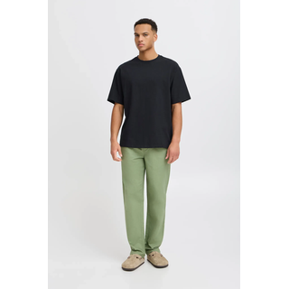 Leinenhose BLEND "BHBAY linen Pants PP NOOS", Herren, Gr. S, N-Gr, grün (oil grün), Web, Obermaterial: 55% Leinen, 45% Baumwolle, unifarben, regular fit knöchellang, Hosen Leinenhose, aus Leinen und Baumwolle, Regular Fit, knöchellang, mit Tunnelzug