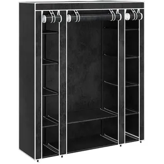 vidaXL Stoffschrank mit Fächern 45 x 176 x 150 cm Schwarz