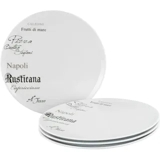 CreaTable Pizzateller Europa Gustoso 33 cm 4er Set weiß