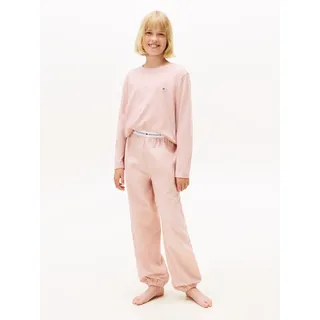 Tommy Hilfiger Underwear Pyjama Set, 2 tlg. für Kinder bis 16 Jahren, reine Baumwolle, Logoschriftzug am Bund, rosa