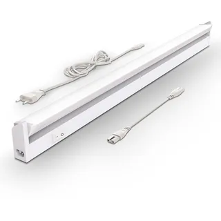 B.K.Licht - LED Leiste mit Ein-Ausschalter, neutralweiße Lichtfarbe, schwenkbar, Unterbauleuchte Küche, LED Lichtleiste Küche, Schrankbeleuchtung, Küchenlampe, LED Beleuchtung, 54,7x6,1x2,4 cm, Weiß