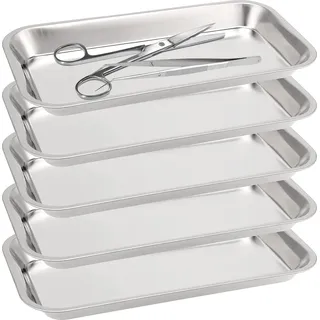Klein roestvrijstalen dienblatt - 5 Stück - 22,5 x 11,7 cm - multifunktional