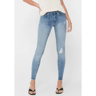 Only Jeans Skinny Fit 7/8 "ONLBLUSH MID SK ANK RW REA333NOOS«, mit Destroyed Effekt blau | Gr.: XS/L30